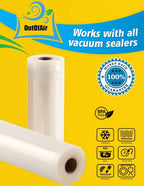 8" x 25' Rolls - Pack of 2 - OutOfAir Vacuum Sealer Rolls. Works - Image 6