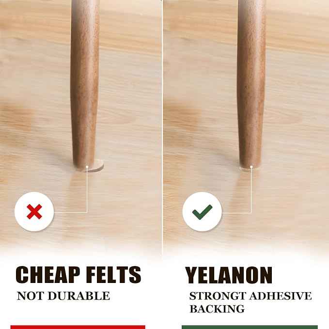 Yelanon Felt Furniture Pads -182 Pcs Premium Felt Pads