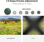 K&F CONCEPT 52mm Black Diffusion Mist 1/4 & Variable ND2-32 in-1 Filter - Image 5
