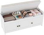 HOMEFORT 41.3" Shoe Bench with Lift Top Storage, Entryway Bench with Cushioned