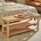 XKZG Storage Bench Wooden Shoe Rack Bench Simple Style Wood Entryway Bench