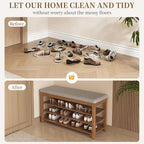 Solid Wood Shoe Bench with Storage, Flip-Top Soft-Close Lid, Adjustable Shelves - Image 8