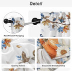 Navy Blue Pumpkin Fall Kitchen Tier Curtains 36 Inch Long 2 Panel Set, Rod - Image 9