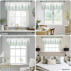 Eucalyptus Leaves Daisy Sheer Valance Curtains, Summer Farmhouses Flower Light - Image 9