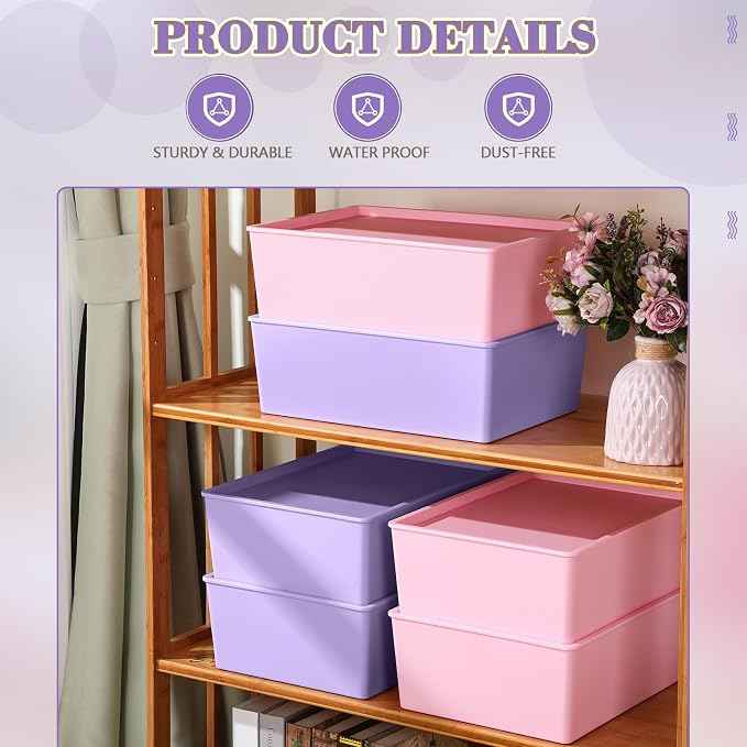 Menkxi 6 Pcs Large Plastic Storage Bins