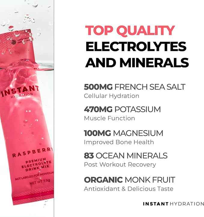 Instant Hydration Electrolytes Powder Packets