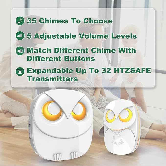 Wireless Doorbell, HTZSAFE Doorbell, 1 Receiver + 1 Transmitter