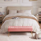 DUHOME Modern Velvet Ottoman Bench, Button-Tufted Upholstered Bedroom Benches