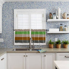 Farm Gray Green Brown Wood Grain Window Valance Curtains, Rustic Wooden Plank - Image 9