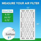 LotFancy 10x20x1 Air Filter MERV 8 4-Pack, Electrostatic Pleated Furnace & AC - Image 2