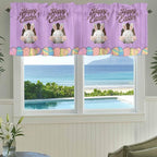 Purple Easter Curtain Valances for Windows, Kitchen Valance Window Treatment - Image 3