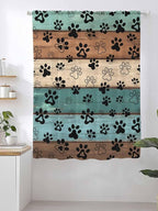 Sheer Curtains 72 Inches Long, Vintage Farmhouse Country Wooden Grain Privacy - Image 2
