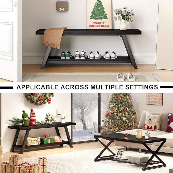 LVB Black Bench, Modern Storage Bench