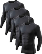 5 or 4 Pack Compression Shirts for Men Long Sleeve Athletic Base Layer