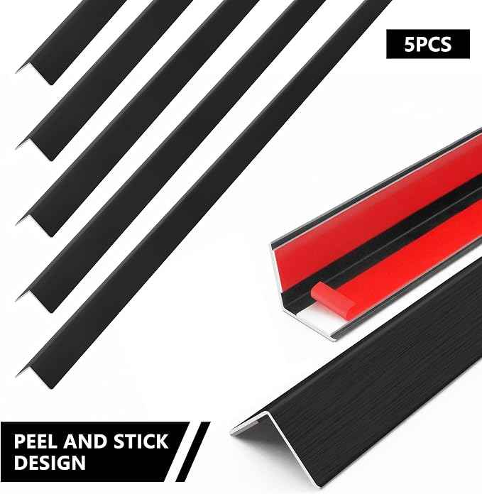 5pcs 48"L*1.42"W Aluminum Self-Adhesive Wall Corner Protectors, Wall Furniture