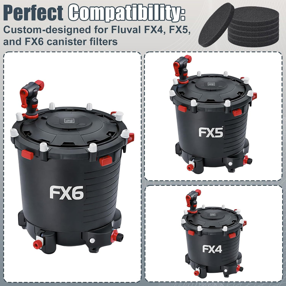 Fx4 Carbon Filter Pads Compatible with Fluval FX4 FX5 FX6 Canister