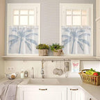Summer Coconut Tree on Vintage Wood Grain Window Valance Curtains, Seaside - Image 7