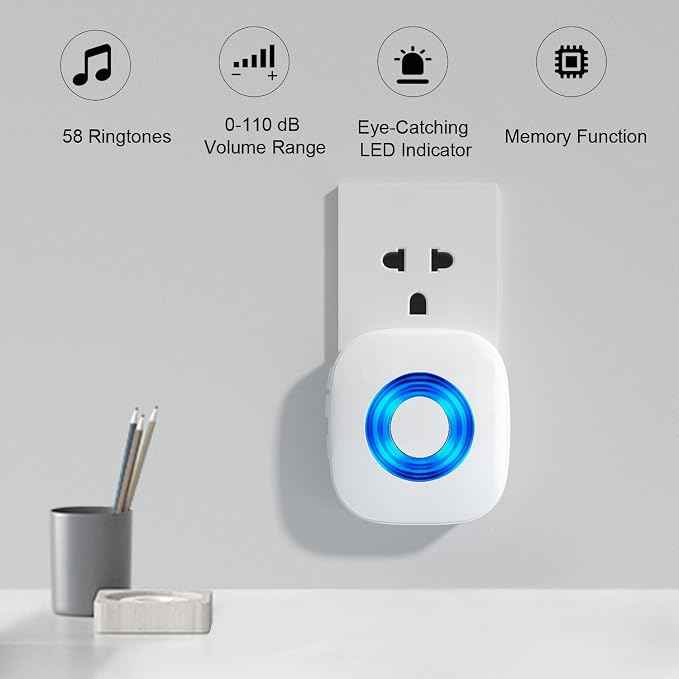 Wireless Doorbell with 2 Receivers 2 Buttons