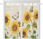 Farm Sunflowers Bathroom Curtains 63 Inch Length, Window Curtains Tab Top by Unknown