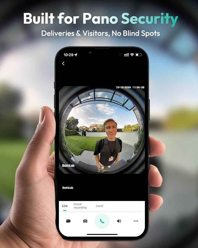 BOTSLAB Doorbell Camera Wireless, 5MP Video Doorbell, 180°Panoramic View