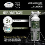 FRIZZLIFE RV Water Filter-NSF/ANSI 53&42 Certified Inline Hose Filter - Image 2