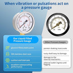 0-30 Psi Glycerin Liquid Filled Low Pressure Gauge, 2.5" Dial Size, 1/4" NPT - Image 5