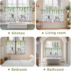 Spring Kitchen Curtains, Bicycles Botanical Leaves Rose Colorful Stripes Light - Image 8