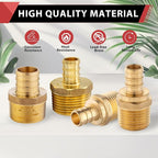 4 Pieces EFIELD Barb Crimp Pex 1/2 Inch x 1/2 Inch Male NPT Adapter Brass Brass - Image 6