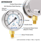 MEANLIN MEASURE 0~300Psi Dry Pressure Gauge Stainless Steel 1/8" NPT 2" FACE - Image 4