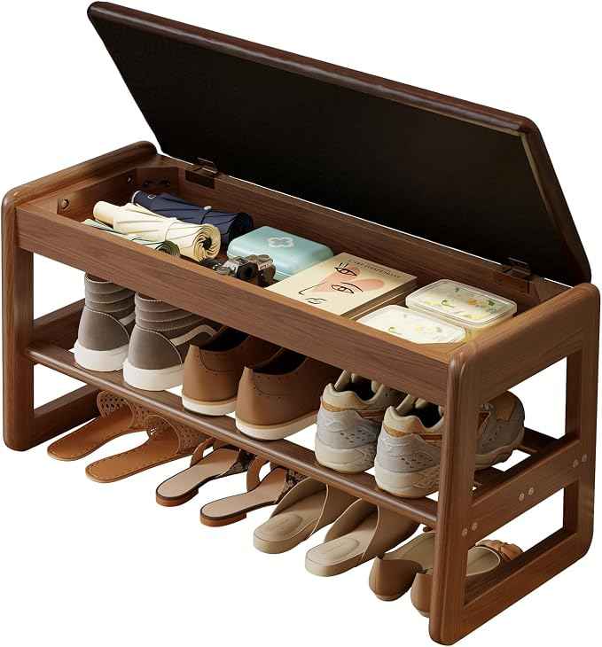 AQIMUELE Shoe Rack Bench, 2 Tiers Shoe Bench