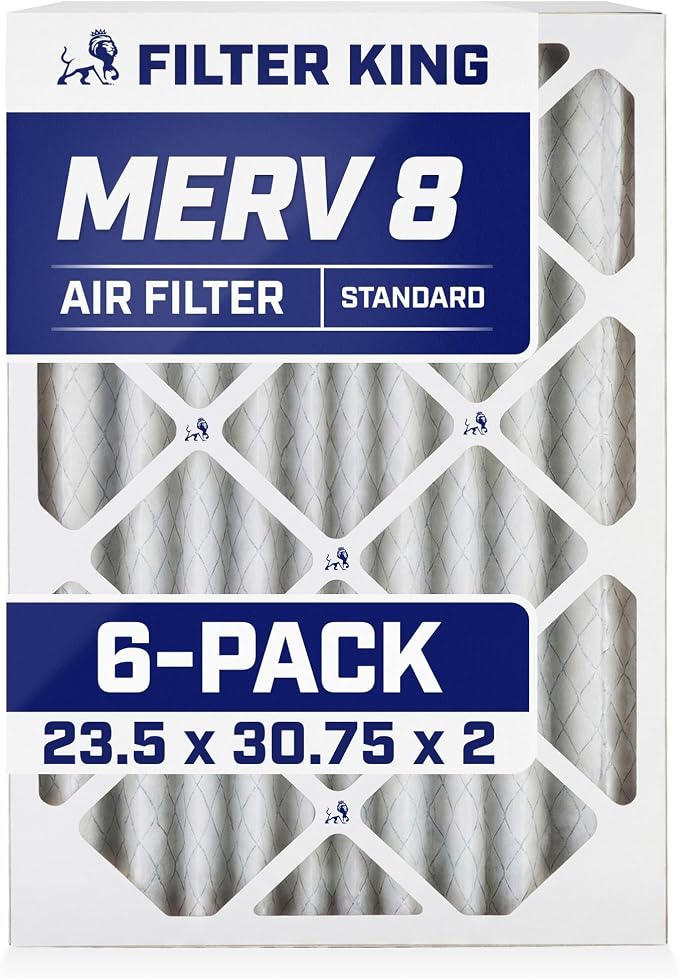 Filter King 23.5x30.75x2 Air Filter | 6-PACK | MERV 8 HVAC Pleated A/C Furnace by FilterKing
