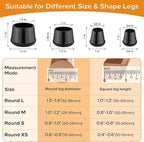 24 PCS Silicone Chair Leg Floor Protectors Medium Fit Rubber Felt Furniture