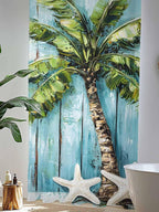 Sheer Curtains 84 Inches Long, Coastal Beach Starfish Semi Sheer Curtains Light - Image 4
