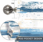 Vintage Blue Valances for Windows, 1 Panel - Image 8