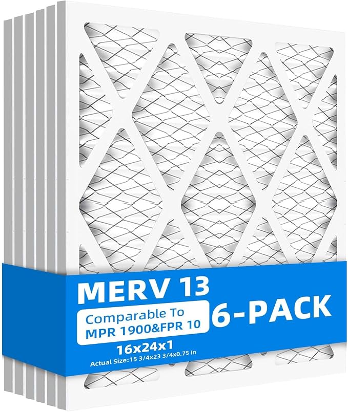 16x24x1 Air Filters, MPR 1900 & FPR 10, MERV 13 Pleated Air Filter by Chenzhit