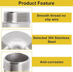 90 Degree Elbow 1PCS, 1-1/2" NPT Male X 1-1/2" NPT Male 304 Stainless Steel - Image 3