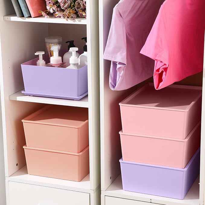 Menkxi 6 Pcs Large Plastic Storage Bins
