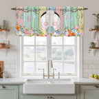 Easter Kitchen Tier Curtains 24 Inch Long 2 Panel Set, Rod Pocket Cafe Small - Image 3