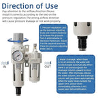 3/8" NPT Auto-Draining Air Filter Regulator Combo - Image 4