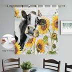 Retro Farmhouse Floral Bathroom Curtains 63 Inch Length, Window Curtains Tab Top - Image 4