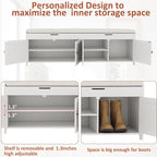 HOMEFORT 54.4" Shoe Bench with Lift Top Storage, Entryway Bench with Cushioned - Image 6