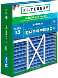 Filterbuy 20x22x5 Air Filter MERV 13 Optimal Smoke & Allergy Defense, Pleated by Filterbuy
