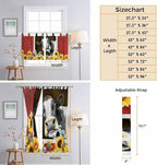 Cows Sunflowers Kitchen Curtains 45 Inch Length, Short Cafe Window Curtains Tab - Image 8