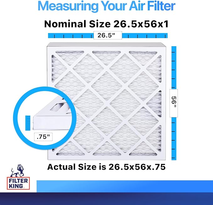 Filter King 26.5x56x1 Air Filter | 4-PACK | MERV 8 HVAC Pleated A/C Furnace - Image 2