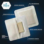 MED PRIDE Waterproof Silicone 6'' X 6'' Foam Wound Dressing Sterile, Adhesive