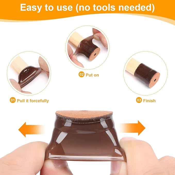 CHUNZEXI 24 Pack Extra Small Chair Leg Floor Protectors