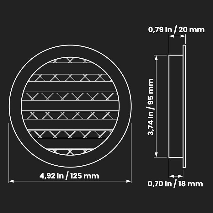 4" Gray Vent Cover - Image 2