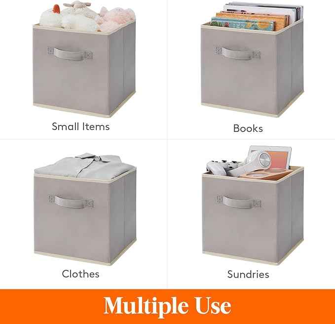 Lifewit 13 Inch Cube Storage Bins, 12 Packs Storage Cubes Foldable Decorative