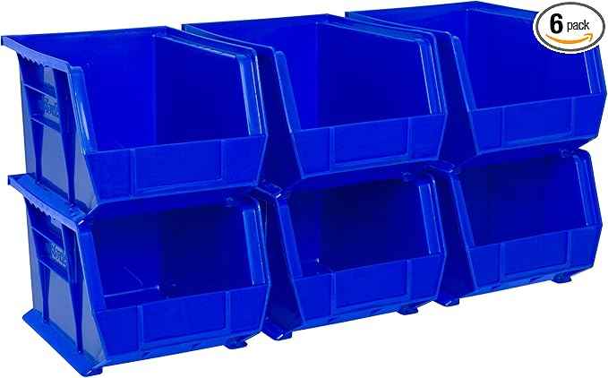 Akro-Mils 30239 AkroBins Plastic Storage Bins, Space-Saving Stackable Bins