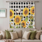 Sunflowers Bathroom Curtains 63 Inch Length, Window Curtains Tab Top - Image 9